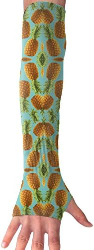 Funny Pineapple Pattern Adult Sun UV Protective Arm Sleeves Cooling Arm Sleeves For Women Men