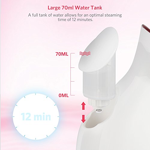 Nano Ionic Facial Steamer, Moisturizing Cleansing Pores Hot Mist Face Steamer Sprayer Home Sauna SPA System Skin Care Facial Atomizer Facial Hydration System Nano Sprayer, Waterless Auto Shut-off