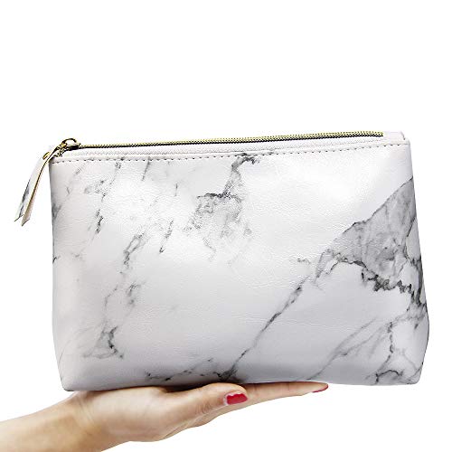 Marble Makeup Bags,LKE Cosmetic Display Cases Waterproof Marble Travel Cases Portable Makeup Bags Makeup Organizers(8.66x6.3x2.36Inches) (Marble Makeup Bags)