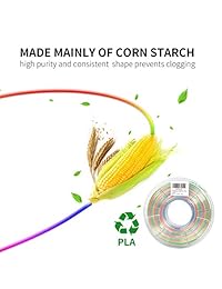 Filamento PLA de 0.069 in, multicolor arcoíris multicolor de Eryone PLA de 0.069 in, filamento de impresión 3D PLA para impresora 3D y bolígrafo 3D, 2.2 lbs 1 bobina