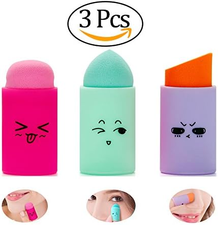 Miss Gorgeous Beauty Sponges Makeup Blender Silicone Finger Makeup Puff - Facial Flawless Puff 3 Pcs/Set (Rose+Green+Purple)