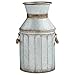 Amazon Brand – Stone & Beam Vintage Rustic Farmhouse Galvanized Metal Milk Jug Home Decor Planter Vase - 12.75 Inches, Grey