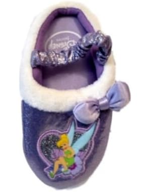 Toddler Girls Purple Tinkerbell Slippers House Shoes
