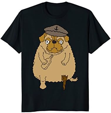 Funny Pug Dog Shirt My Pug Is A Captain Cute T-shirt