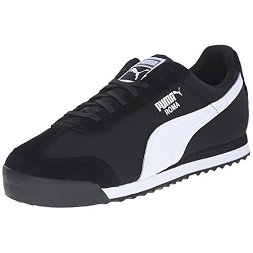 puma roma black suede