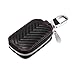 KUMEED Car Key Chain Bag Key Chains Genuine Leather Smart Keychain Coin Holder Case Cover Pouch Remote Fob Bag Keyring Wallet Zipper Case Black