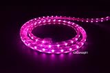 CBConcept UL Listed, 20 Feet, 2100 Lumen, Pink, Dimmable, 110-120V AC Flexible Flat LED Strip Rope Light, 360 Units 3528 SMD LEDs, Indoor/Outdoor Use, Accessories Included, [Ready to use]