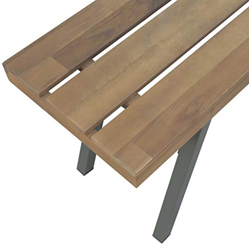 Tidyard Gartenbank Holz 120 cm Parkbank Holzbank Balkonbank Sitzbank für Garten, Outdoor, Balkon, Terrasse, Massivholz Akazie, 120x31x45 cm – Bild 6