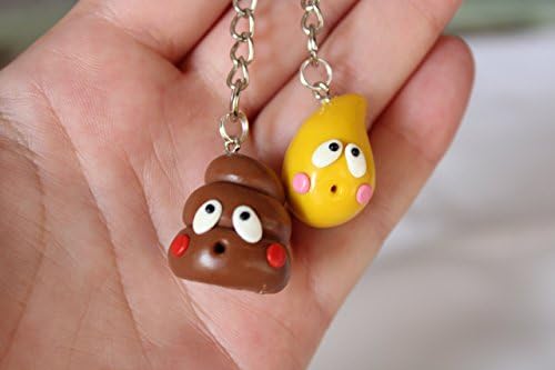 POOP & PEE - BFF Poop & Pee Friendship Charms – Ideal for use as Friendship Keychains or Necklaces Kawaii Charms – Funny & Creative yet Expressive of Inseparable Bond of Friendship