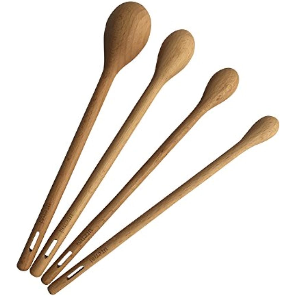 Spoons Long Handle Wooden Measuring By Utensi, Set Of 4 Engraved