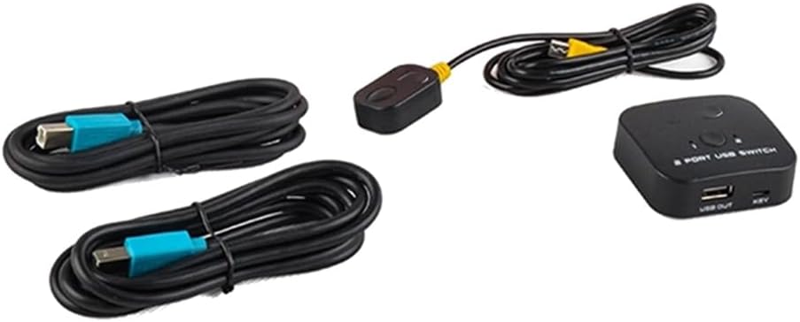 Durratou USB KVM Switch 2 Computers Keyboard Mouse Printer Sharer