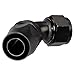 Vincos Aluminum Oil Fuel Line Fitting 45 Degree Elbow AN16 16 AN Swivel Seal Hose End, Black Anodized