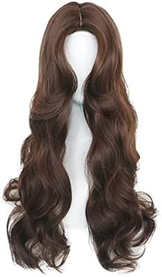 8haowenju Wig Female Long Hair Round Face In The Bangs Long Curly