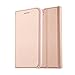 Nouske iPhone 6/6S Flip Folio Wallet Stand up Credit Card Holder Leather Case Cover Holster/Magnetic Closure/TPU bumper/360 Full Body Protection, Rose Gold