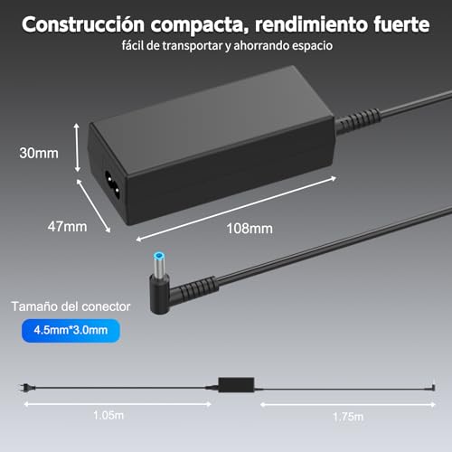 BIUBOTY Charger 45W 19.5V 2.31A Adapter Compatible with HP Pavilion X360 11 13 15 Elitebook 840 830 850 Probook 430 440 450 455 470 G3-G8 Stream 14 741727-001 PC Computer Power 0 .177 * 3mm