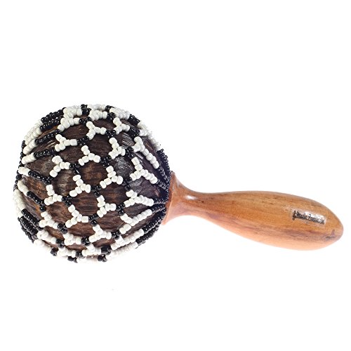 Music People Coconut shell CABASA (KABASA) hand Percussion Instrument for Rhythms/Sound effects Handmade Organic Coconut Shell with Small beads