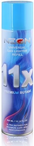 Neon 11X Ultra Refined Butane Fuel Lighter Refill Gas (4 Pack)