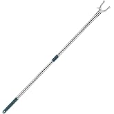 Cabilock 37 Inch Stainless Steel Clothesline Pole, Heavy Duty Reach Pole with Hook for Hanging Clothes, Garment Hook Reach for Closet and Balcony, Dark Green
