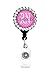 Retractable Badge Reel - RN Pink with Swarovski Rhinestones - Personalized Name - Badge Holder