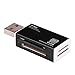 V.one Aluminum USB 2.0 All in One Memory Card Reader Adapter Support SD, MMC, Micro SD, M2, MS PRO Duo Memory Stick for Computer Laptop Camera