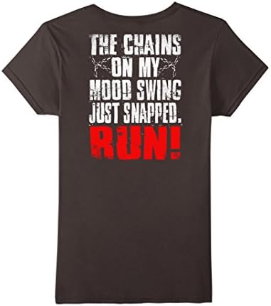 Women's The Chains On My Mood Swing Just Snapped RUN T-Shirt Large Asphalt