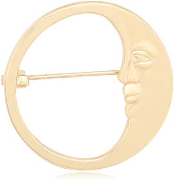 SenFai 10K Gold Color Cartoon Moon Brooch an Pin Girls (Gold)