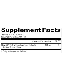 Jarrow Ashwagandha 8%, 0,008 oz, ASHWA, 120, 1, 1
