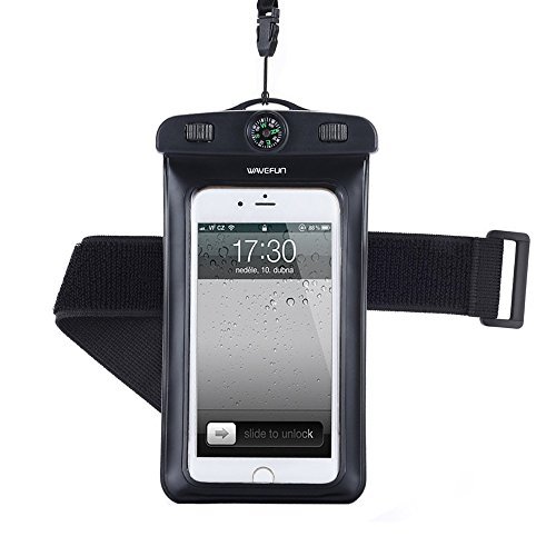 Universal Waterproof Case,Wavefun IPX8 CellPhone Dry Bag Pouch with Armband, Built-in Compass for Iphone 8 Plus Iphone 8 Iphone X 6S 6,6S Plus,Samsung Galaxy S8 Note 8,LG Motorola up to 6.0"diagonal