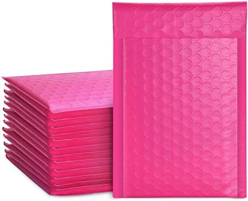 Metronic 50Pcs Poly Bubble Mailers, 4X8 Inch Padded Envelopes Bulk #000, Bubble Lined Wrap Polymailer Bags for Shipping/ Packaging/ Mailing Self Seal -Pink Metronic 50Pcs Poly Bubble Mailers, 4X8 Inch Padded Envelopes Bulk #000, Bubble Lined Wrap Polymailer Bags for Shipping/ Packaging/ Mailing Self Seal -Pink