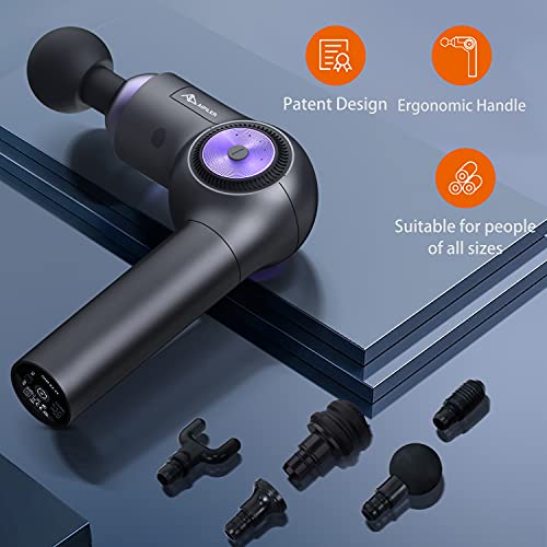 Deep Tissue Massage Gun - Percussion Massage Gun - Muscle Massage Gun- Portable Handheld Muscles Device for Gym Office Home Workouts Equipment, Back Neck Shoulder Pain Relief (Purple)