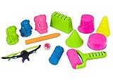 Sands Alive Magnetic Sand GLOW MOLD SET: UV Glases/UV Pen/LED Ball/Brick and Pebble Rollers/Castle/Swirl and 3D Animal Molds Building Kit