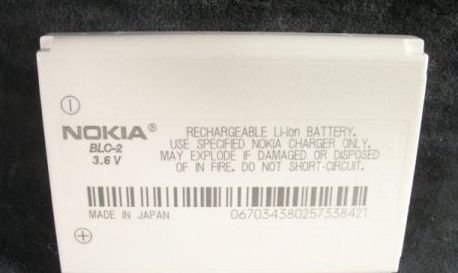 OEM Nokia Lithium Battery For Nokia 3360, 3390, 6010 Cell Phones, Part # BLC-2 Original Nokia Battery