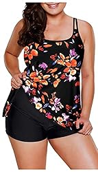 Omichic Women's Loose Bathing Suits Tankini Top