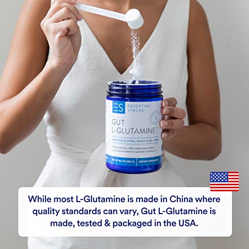 Essential Stacks Gut LGlutamine Powder Made in USA Pure L