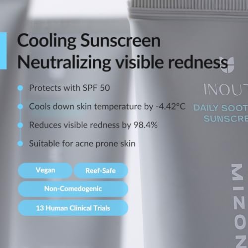 [MIZON] INOUT Soothing Sunscreen SPF50+PA++++ (50ml) Protezione Solare Lenitiva e Skincare Coreana, Protezione 24H, Anti-Rossore, Acido Ialuronico e Centella Asiatica, 100% Vegana
