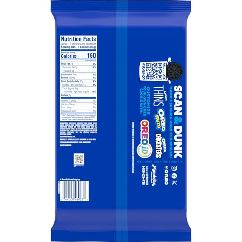 OREO CHOCOLATE SANDWICH COOKIES, FAMILY SIZE, 18.12 OZ