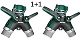 2wayz METAL BODY Garden Hose Splitter (Pack of 2) | Y Ball Valve Connector for Your Soaker Hose, outdoor faucet, sprinkler & drip irrigation system. Includes: 10 Washers + 3 Years Guarantee.