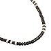 Green Nipa Hut Black Coco Bead Hawaiian Surfer Necklace with White Pukalet Shell Accents, Barrel Lock (22 in)