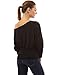 PattyBoutik Women One Shoulder Batwing Sweater Knit Top (Black Medium)