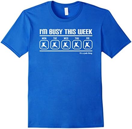 Mens Busy this week Judo T-Shirt Large Royal Blue