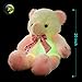 WEWILL Light up Teddy Bear Stuffed Animals Glow Colorful Soft Plush Toy, Nice Gift for Christmas, 20-Inch (Pink&White)