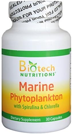 Biotech Nutritions Marine Phytoplankton with Spirulina and Chlorella Vegetable Capsule, 30 Count by Biotech Nutritions