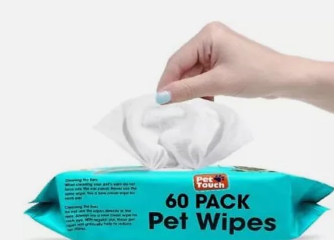 1 Pack (60 wipes) Pet Cleaning Wet Wipes Hygiene Dog Puppy Cat Rabbit Ear Paws Walk Outdoor