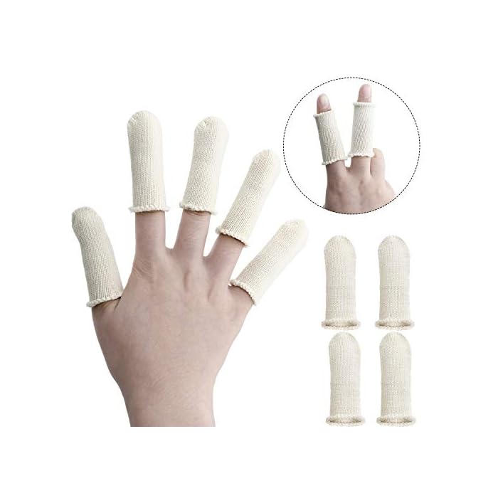 Tatuo 50 Packs Finger Cots Finger Guards Elastic Finger Protection
