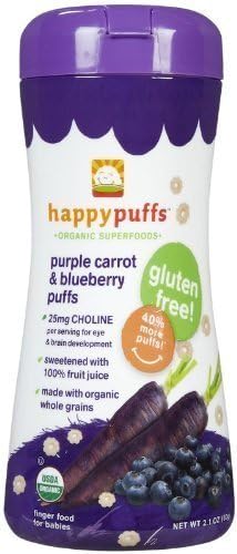 Happy Puffs Purple Carrot and Blueberry, 2.1 Ounce by Happy Puffs [Foods]