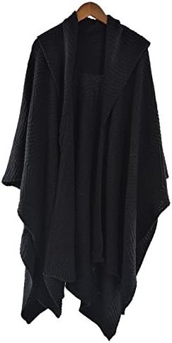 AuntTaylor Womens Plus Size Soft Batwing Sleeve Solid Color Cardigans Black#145