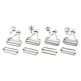 PZRT 4pcs 38mm Silver Suspenders Adjustable Buckle Metal Ribbon Slip Buckle Fasteners Clip for Garment Overalls Backpack DIY Accessories