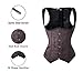 Charmian Women's Spiral Steel Boned Steampunk Vintage Jacquard Underbust Waist Cincher Corset Vest Umber XXX-Large