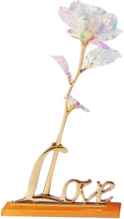 Klions Galaxy Rose with Love Base Everlasting Crystal Rose Flower Plastic Colorful Rose for Valentine's Day, Mother's Day, Thanksgiving, Birthday, Anniversary, Wedding Gifts Supplies
