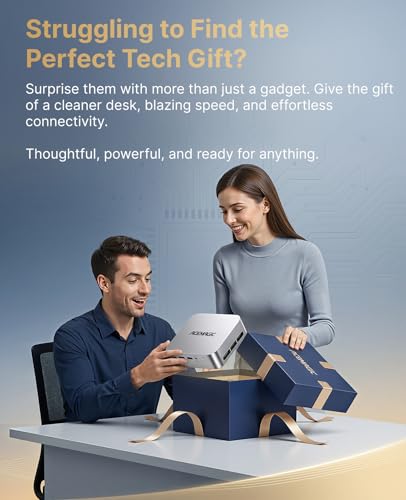 ACEMAGICIAN K1 Mini PC, AMD Ryzen R2544 (Higher Than 3500U/N150/N95, Up to 3.7GHz), 8GB DDR4 256GB SSD Mini Desktop Computer, AMD Radeon Graphics Card, 4K@60Hz Triple Display/Win11 Pro/WiFi 5/BT4.2
